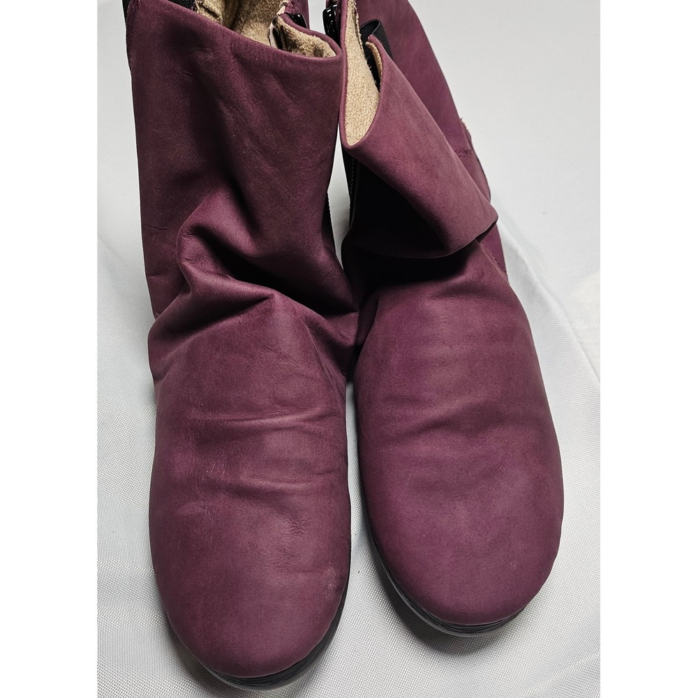 Softinos Purple Leather Ankle Boots No Bucklea Zip Up Women‎ Size 42 US 11.5